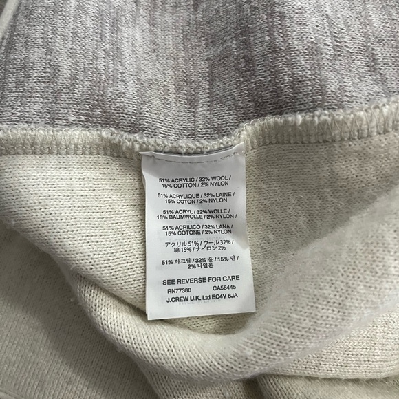 J. Crew Jaspe Colorblock Wool Blend Boxy Sweater Neutral - Picture 10 of 11